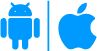 android and apple icon blue